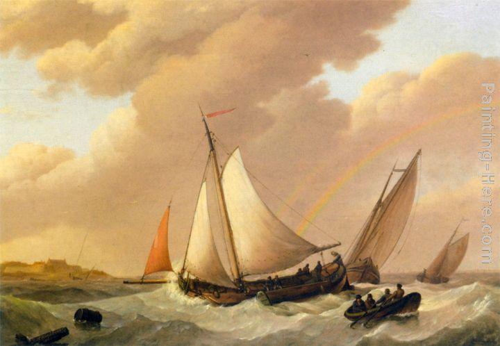 Johannes Hermanus Koekkoek Sailing In Choppy Waters (1 of 2)